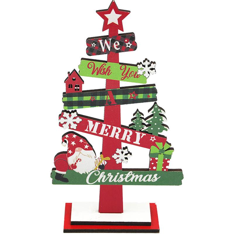 

1pcs Desktop Christmas Tree Wooden Ornaments Xmas Wooden Plaques Decorative Ornaments Creative Festival Scene Decoration DIY 21.5x12.2cm красный