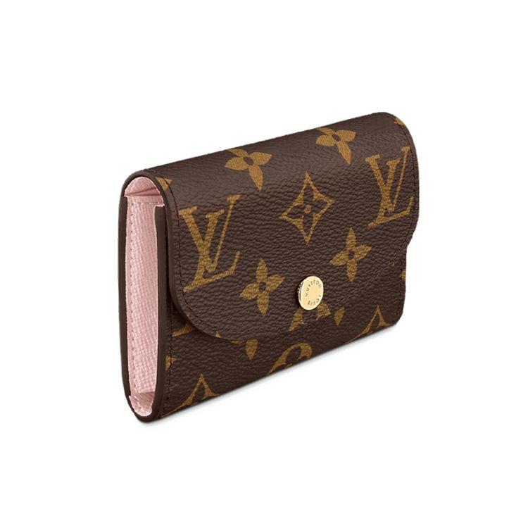 Louis Vuitton Rosalie Coin Purse Brown Monogram Canvas/Rose Ballerine Pink Women Wallets M62361