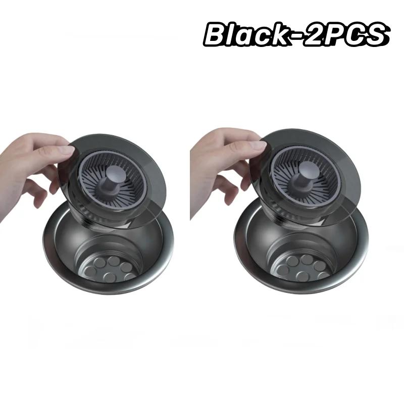 Kitchen Filter Sink 3 In 1 Pop Up ABS Silver Plated Sink Strainer Drain Basket Stopping Blockage Bouncing Core Leak-proof Plug