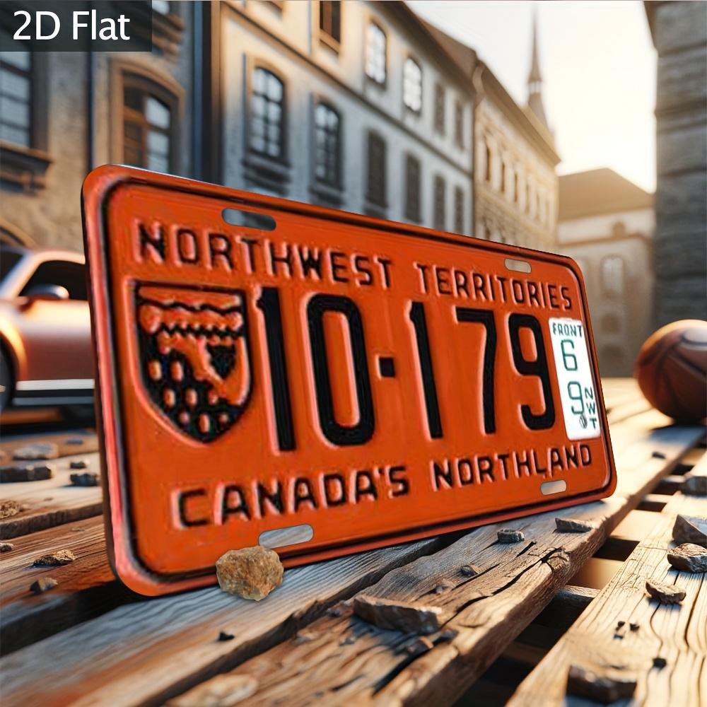 Aluminum Wall Plaque -  Industrial Retro License Plate Design with Northwest Territories & Canada's Northwest Territories , Vibr