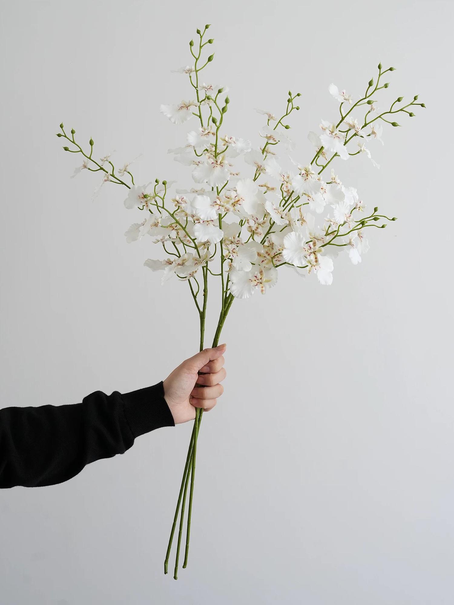 3 шт. Реалистичная Танцующая Леди Орхидея Искусственные Цветы Желтая Орхидея Декор Для Дома Современный Минималистичный Шикарный Стиль Орхидея Онцидиум