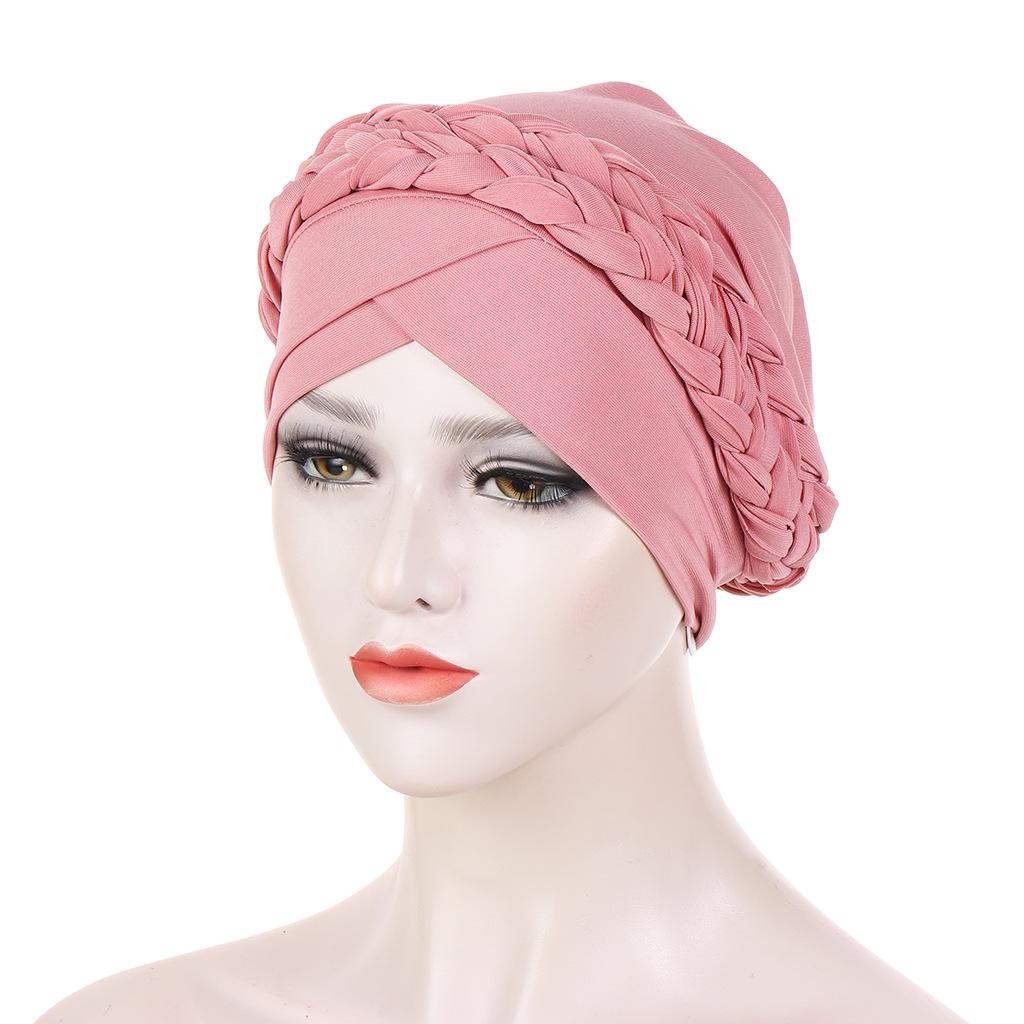 Turban elegant european și american cu pliuri de cristal: Batic Twist împletit pentru îmbrăcăminte musulmană