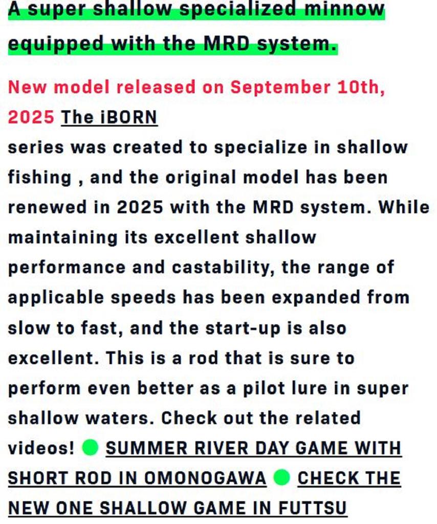 Ima Iborn 98F Shallow Floating Lure 107 (0648)