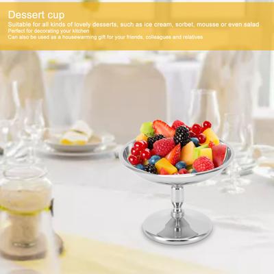 Dessert Bowl Ice Cream Cup Bowl 304 Stainless Steel Dessert Cup Vintage  Pudding Milk Jelly Ice Cream Cup Bowl for Cafe