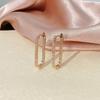 925 Sterling Silver Shiny Zircon Square Hoop Huggies Earring for Women Versatile Party Gift Daily Wear Earring Jewelry