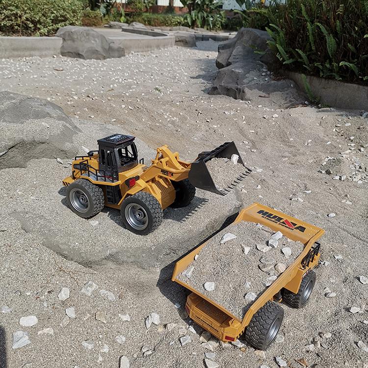 Huina 1540 Rc Dump Truck 1:18 6 Ch 2.4G Alloy Remote Control Dump Truck 4WD Construction Vehicle Toys Machine Model Car for Boy