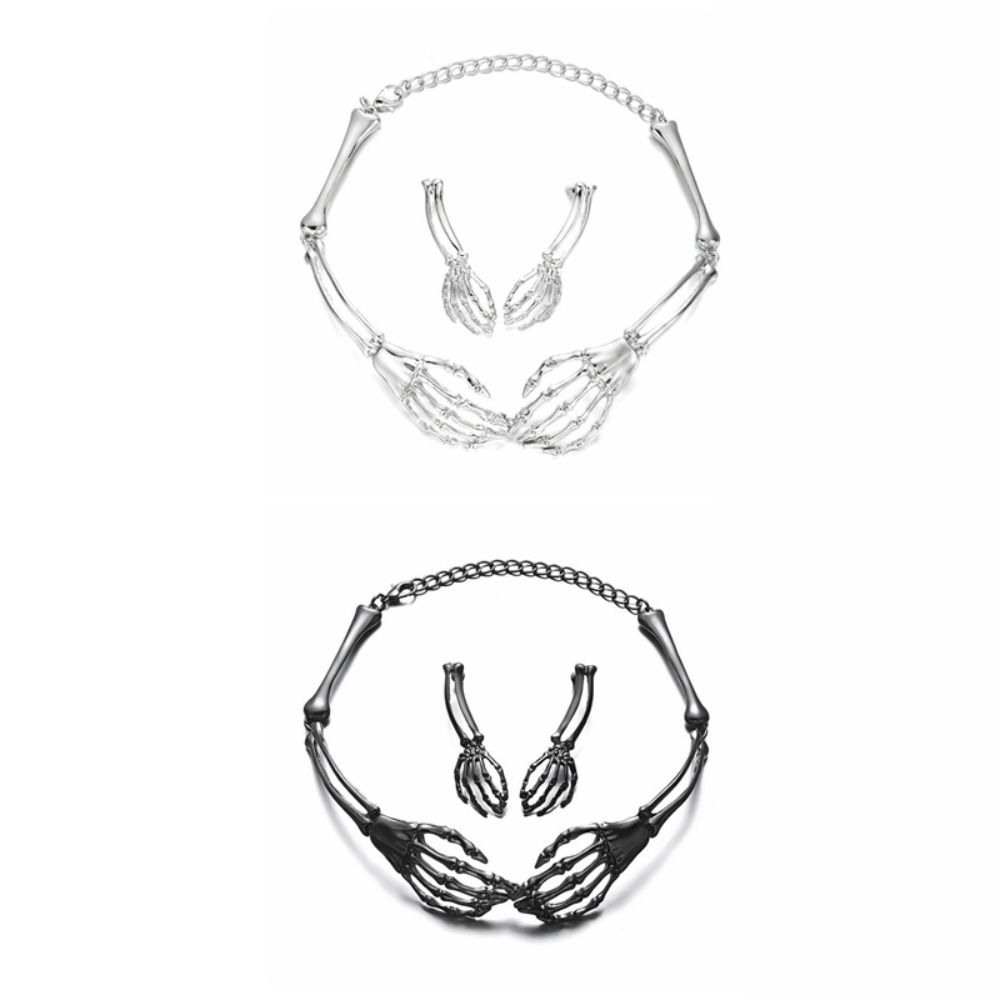 Hip Hop Chains Choker Earrings Set Gothic Punk Necklace Earring  Holiday Accessories