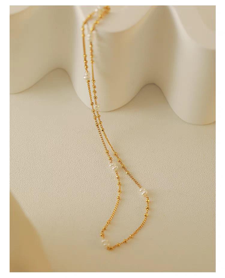 Luxurious Baby Freshwater Pearl Necklace - Trendy 2024 Clavicle Chain with Spacer Beads