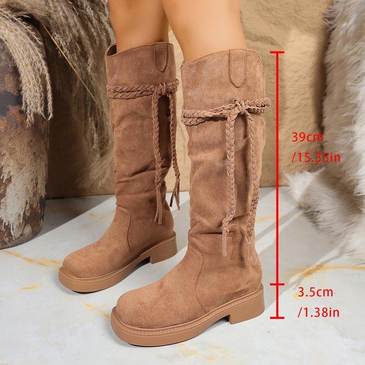 Bottes à plis montantes bottes de chevalier pour femmes 2025 nouvel automne et hiver rétro britanniques bottes fines à talon épais bottes western