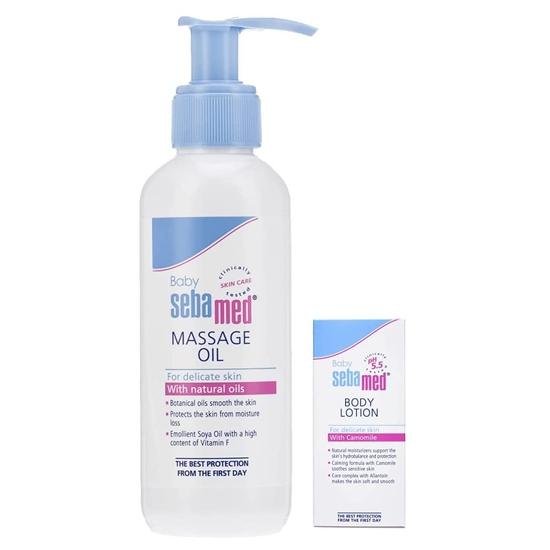 

Детское массажное масло Sebamed, 150 мл и детский лосьон, 100 мл, комбо