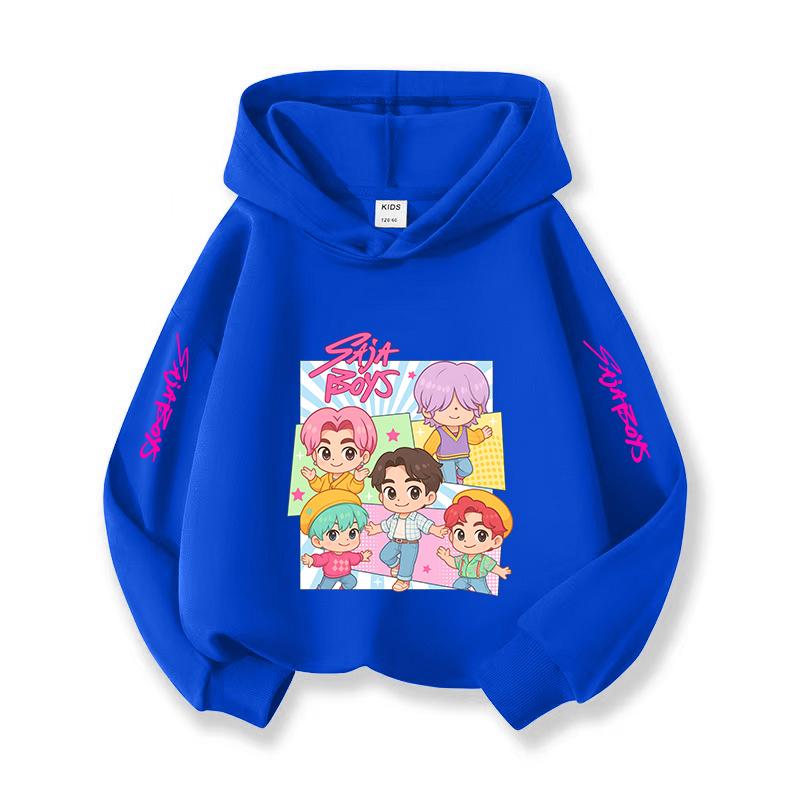 Kpop Halloween Kids Hooded Sweatshirt Christmas Casual Wear Korean Style Cozy Top For Children Girls Boys Holiday Gift