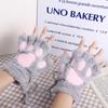 Lovely Brand New HOT Cat Warm Fluffy Multi-color Women Plush Winter Bear Paw Fingerless Gloves