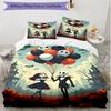 3pcs Duvet Cover Set (1*Duvet Cover + 2*Pillowcase, Without Core), The Nightmare Before Christmas Print Soft All‑Season Bedding Set, Home Bedroom Deco