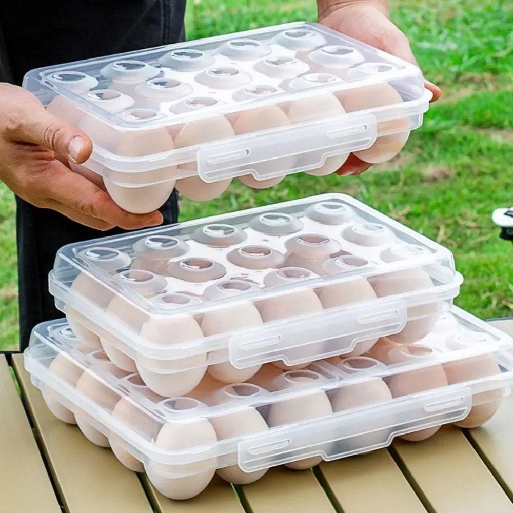 Stackable Design Egg Storage Box With Lid Egg Tray Multi-Purpose Egg Holder  Camping Use