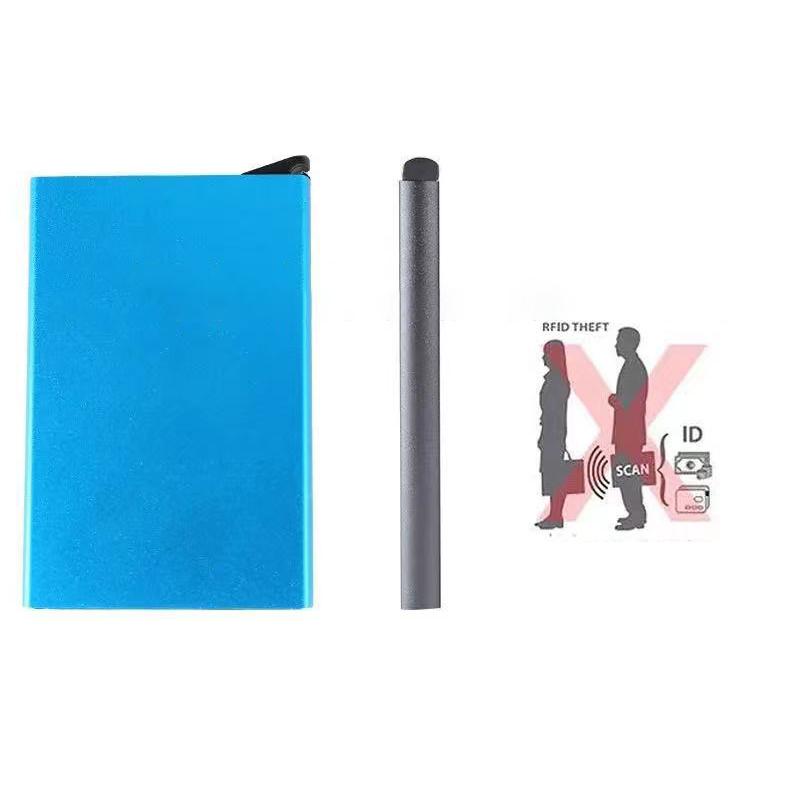 Anti-Theft Id Credit Card Holder Porte Carte Thin Aluminium Metal Wallets