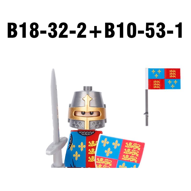 MOC Medieval Military Castle Weapon Roman Knight Helmet Shield Accessories Building Blocks Green Dragon Lion Crusader Bricks Toy