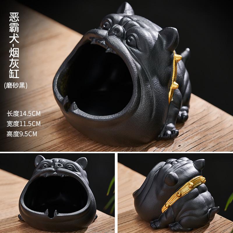 Ceramic Bulldog Ashtray and Desktop Statues are the Perfect Gifts for Home Office Decorations for Men portable ashtray