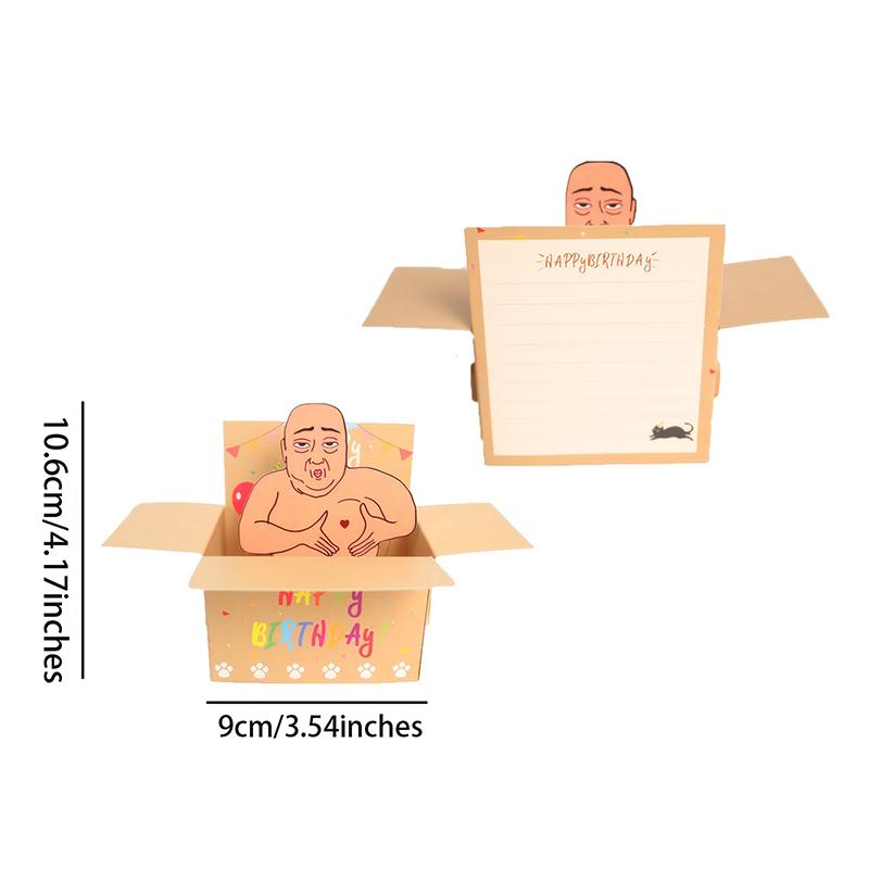 Funny Happy Birthday Pop-Up Card 3D Character Design Paper Party Invitation Perfect Gift For Family Friends And Co-Workers