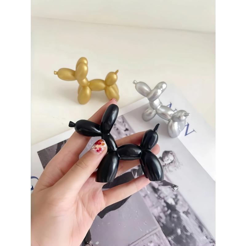 1pc Handmade Resin Balloon Dog Statue Ornament - Cute White Animal Sculptures for Home Decoration and Valentine's Day Gifts, Bir