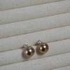 Elegant Princess Style Cubic Zirconia and Imitation Pearl 925 Silver Stud Earrings