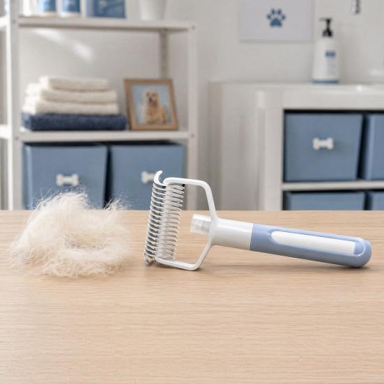 Dual-Sided Pet Grooming Comb for Dogs Cats, 2?in?1 Pet Deshedding Brush with Spray, Undercoat Rake Dematting Comb Tool for Long Haired Pet