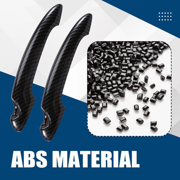 Mini Door Handle Covers: Carbon Fiber Texture, ABS Material, Outer Pull Style.