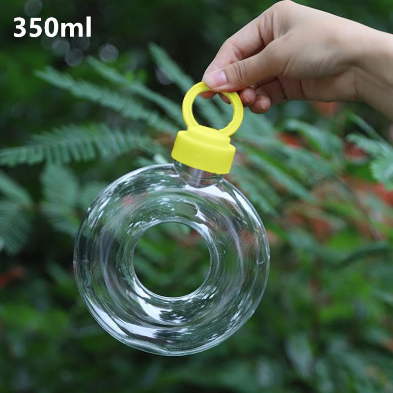 

350Ml Cute Donut Kids Water Bottle Leak-Proof Travel Cup Children Anti Fall Transparent Drinking Bottle Sports Water Bottle жовтий