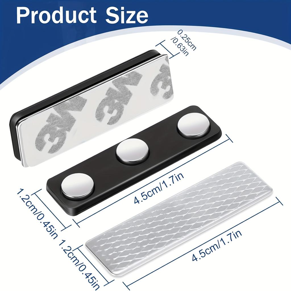 10/30pcs Magnetic Name Badge Holders with Strong Magnetic Clips - Durable Iron Name Tags for Office- Secure Name Display