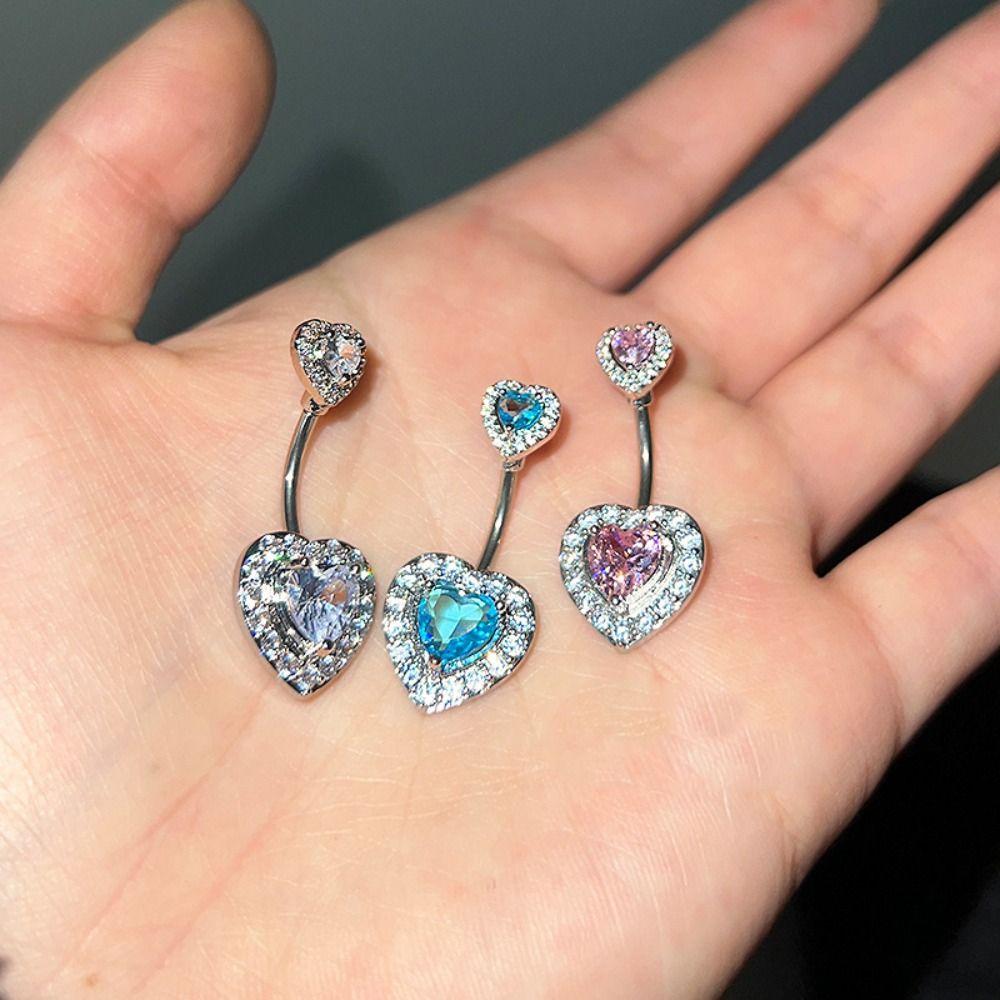 Edelstahl Zirkon Bauchnabelring Strass Körperpiercing Schmuck Damen
