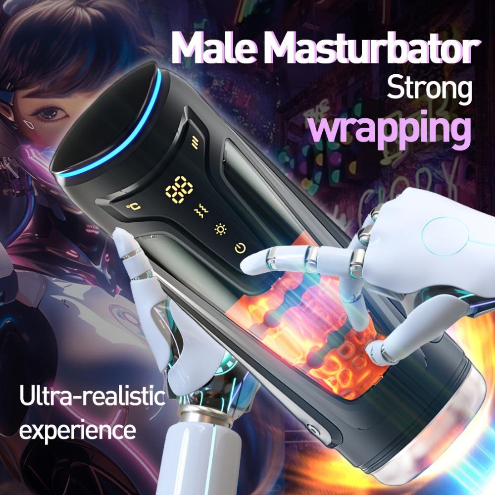 Male Auto Airplane Cup with 3D Realistic Masturbator for Penis Glans, USB Rechargeable, Beginner-Friendly Adult Toy