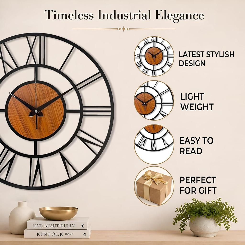 Designer Wall Clock for Living Room Stylish Latest | Metal Decorative Wall Watch Stylish Analog Hanging Clock for Living Room