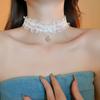 Elegantní Krajkový Bowkot Choker Náhrdelník Gotický Límec Náhrdelník s Přívěskem Srdce Lásky Vintage Choker Krátký Řetízek Náhrdelník Šperky
