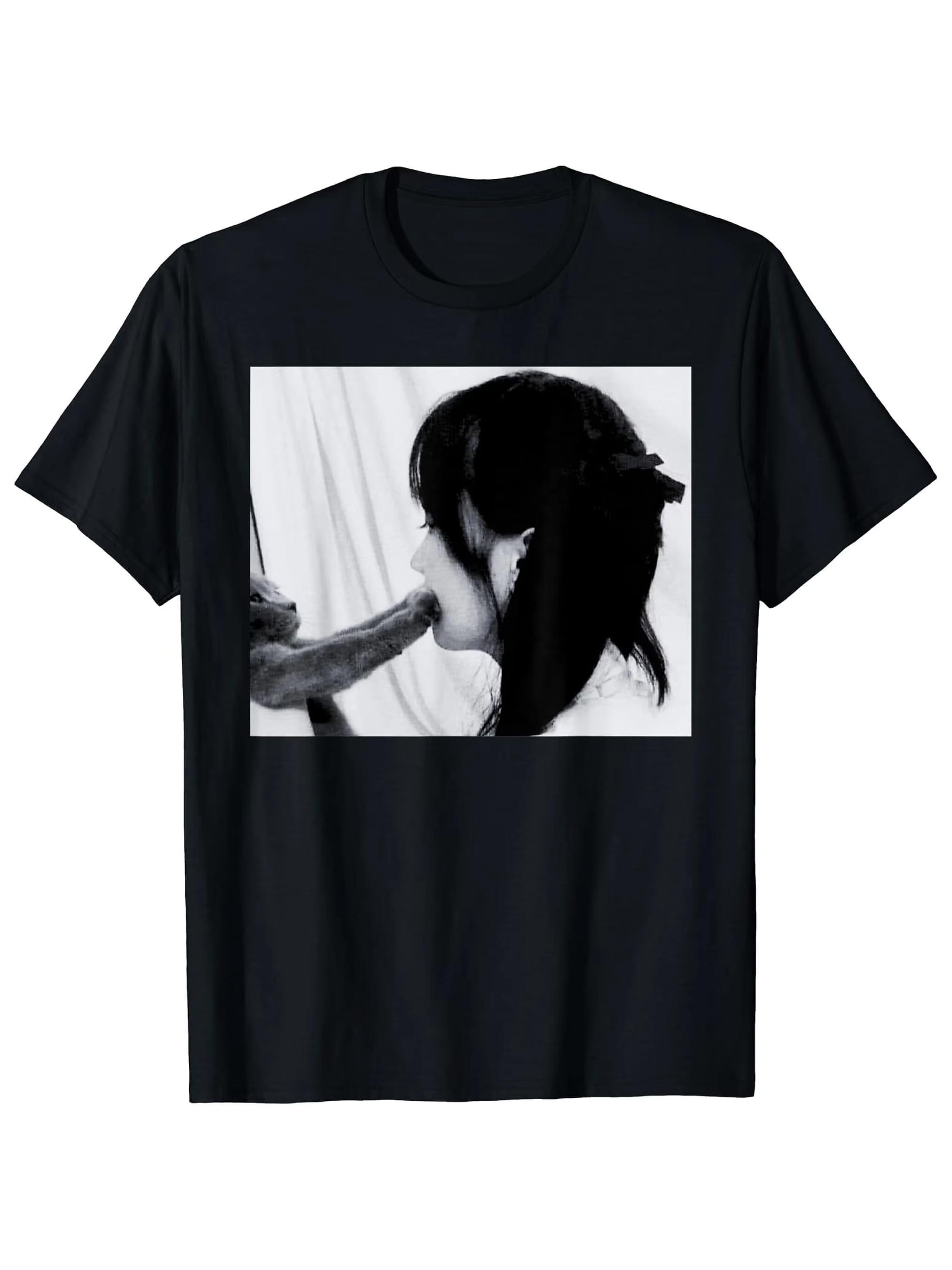 Fun Cat Pattern T-Shirt Dirty Heart Cat Design. Black Background with White Cat Pattern Is The Best Gift for Cat Lovers Tops S