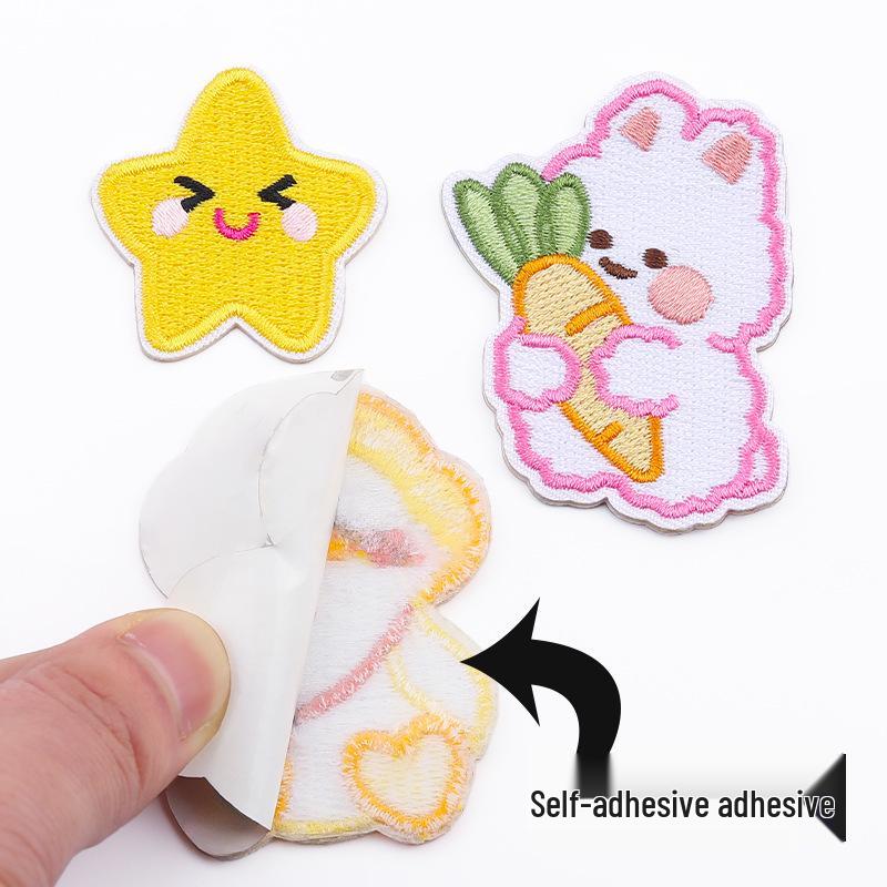 Self-Adhesive Embroidery Cartoon Patch Stickers for Clothes and DIY Journals