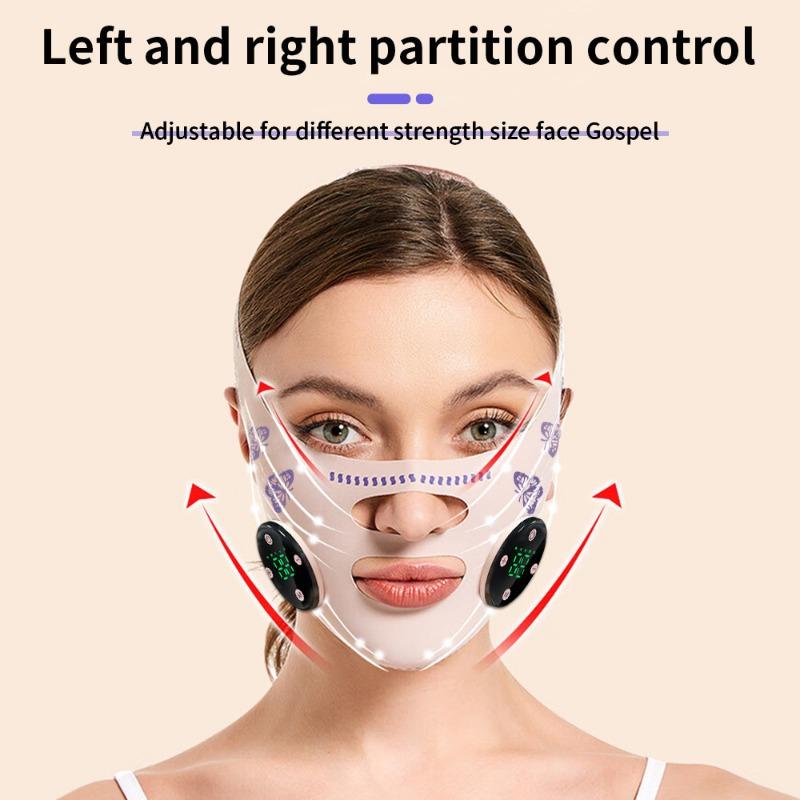 1PACK EMS Micro Current Low Frequency Pulse Massager Intelligent Thin Face Bandage Beauty Instrument v Face Beauty Mask
