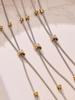 Two-tone Zircon Pull-out Necklace: European & American Style, Stainless Steel, Niche Ins Design, High-end Jewelry