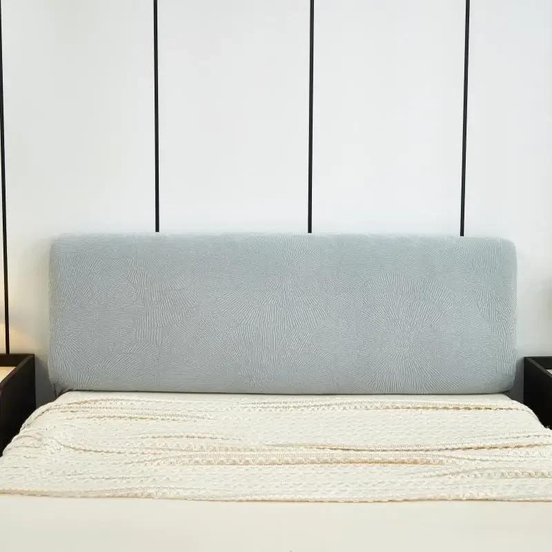 1 PC Spritzwassergeschützter Kopfteilbezug, Blumenmuster, Kopfteilbezug, gestrickter elastischer Jacquard-Nachttischbezug für das Bett im Schlafzimmer