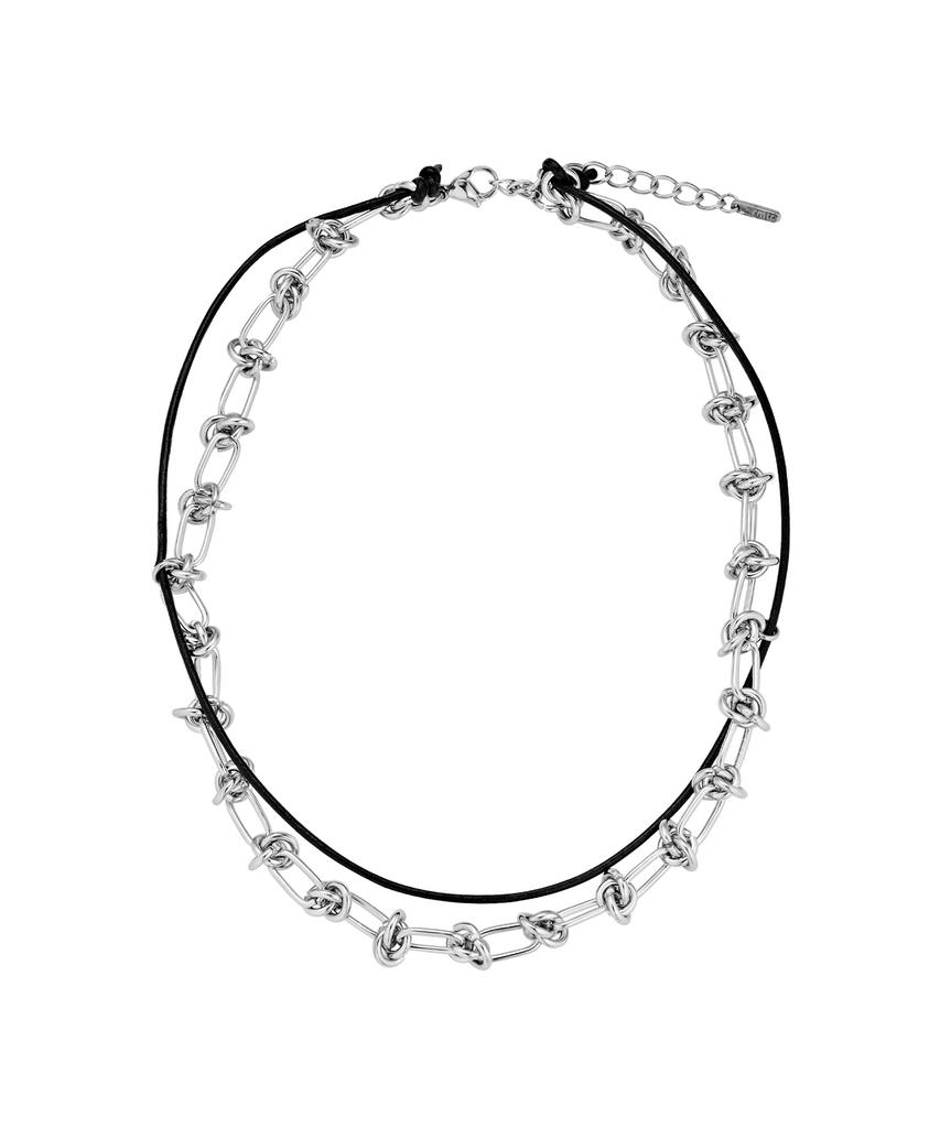 Romantinuer Sn.143 Leather Chain Necklace