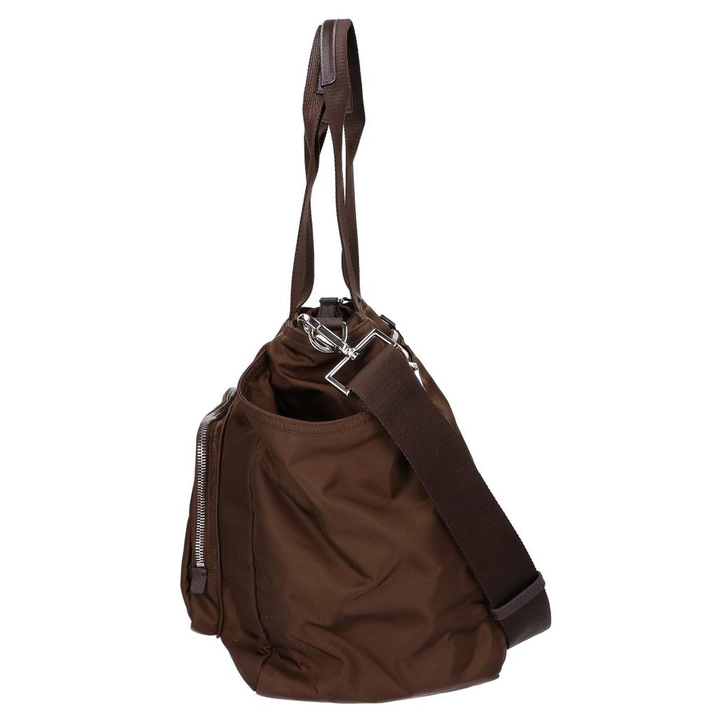 PRADA Excellent condition 1BG102 Re-Nylon x Leather Baby Bag/Mother's Bag Shoulder bag BrownUsed