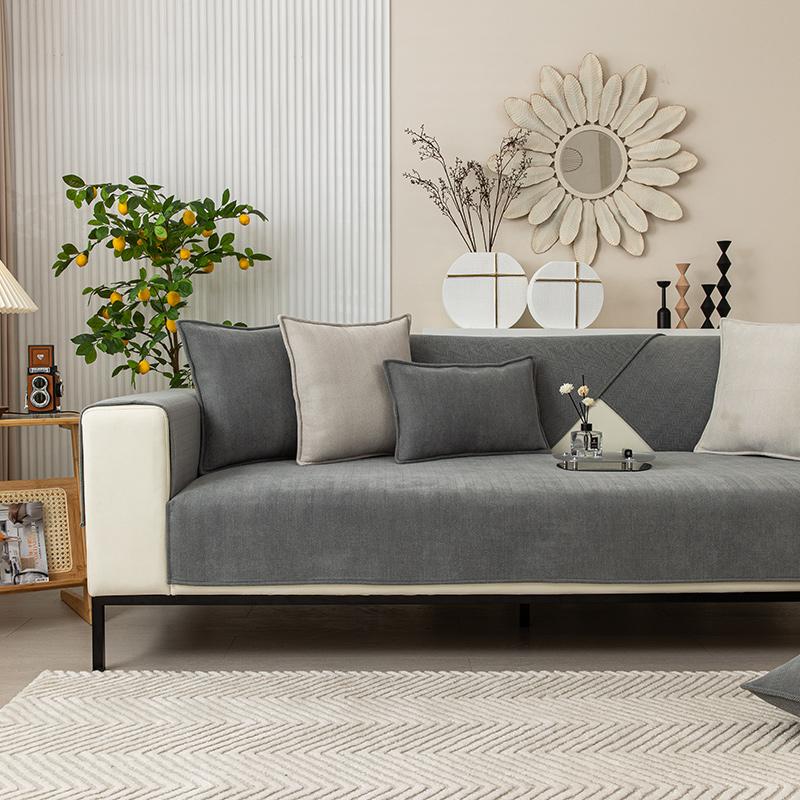 Скандинавский чехол для дивана из синели для гостиной — фото 11