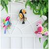 Tropical Birds Honeycomb Parrot Paper 3D Cutouts Hanging Ornaments Hawaiian Themed Luau Party Hanging Decorations for Rainforest Jungle Theme