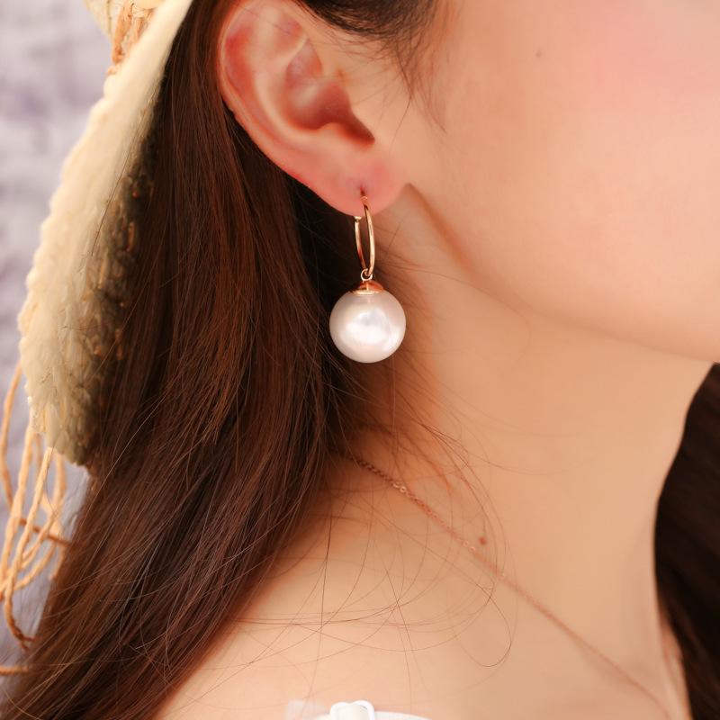 Korean Minimalist High-End Pearl Drop Earrings - 925 Silver Needle Women's Ear Hooks