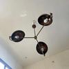 3 Arm Starburst Light Fixture, Mid Century Modern Brass Ball Sputnik Ceiling Light