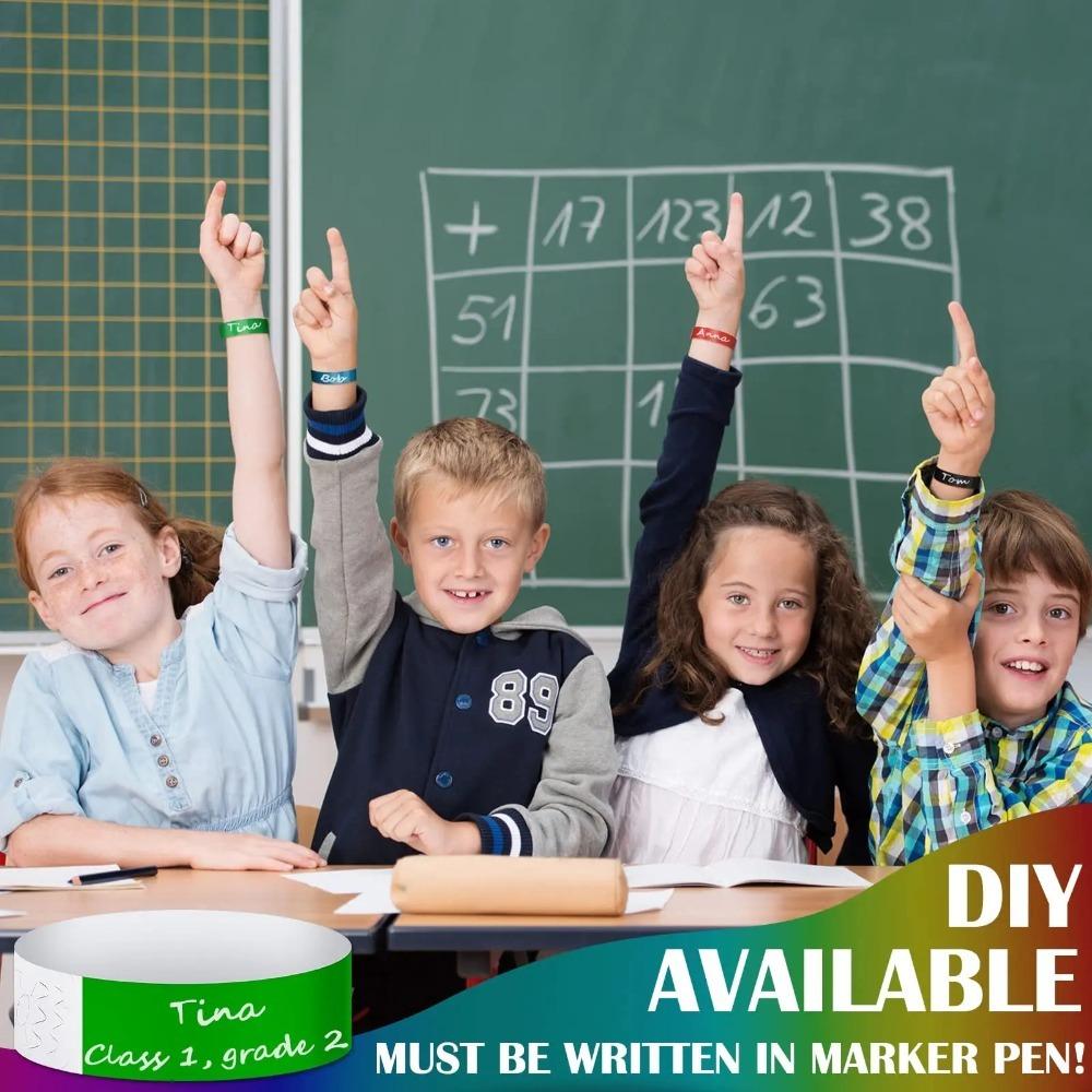 100 Piezas Pulseras de Papel Tyvek Impermeables Desechables para Fiestas Pulseras Multiusos para Natación Pulseras de Identificación