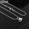 925 Sterling Silver Minimalist Cube Pendant Necklace - Stylish Evening Jewelry