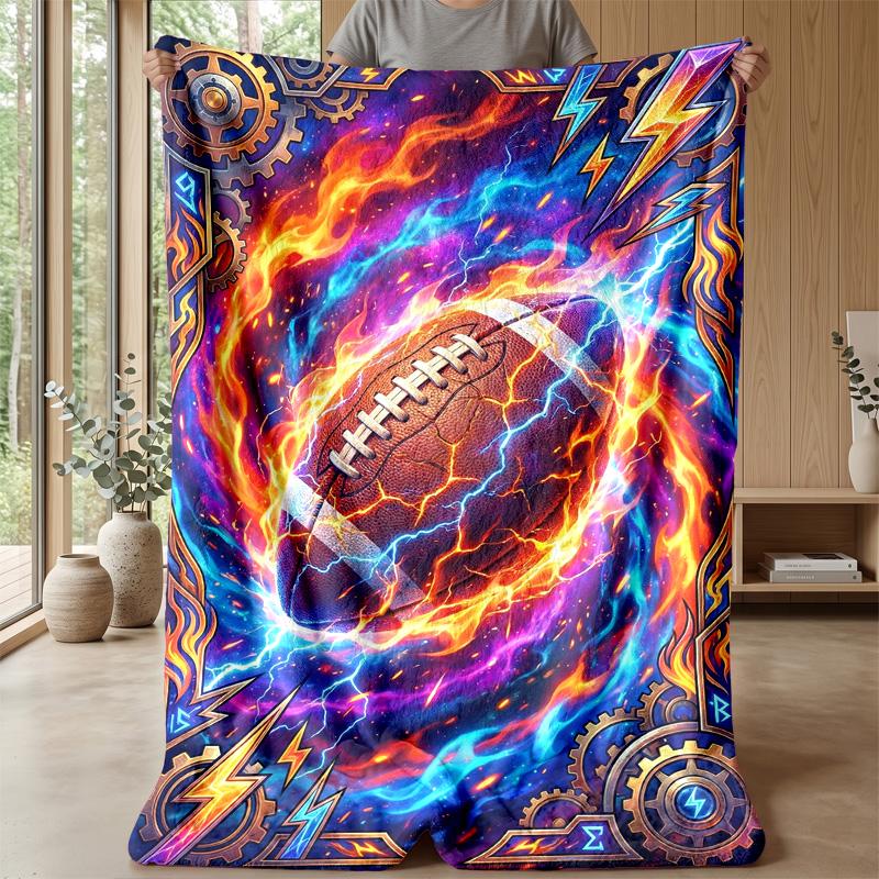 Electric Football Energy 3 Theme blanket Lightweight Warm Flannel Blanket Decorative Throw Blanket for Home Decoration