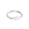 925 Sterling Silver Pearl & Irregular Cube Beaded Necklace Bracelet Set - French Xiaohongshu Style