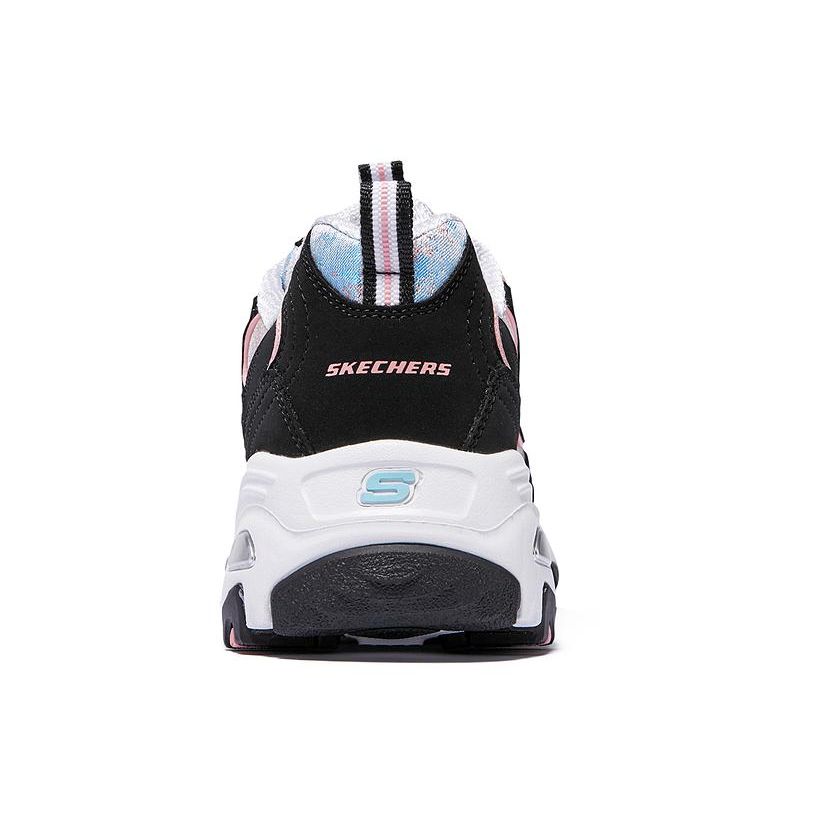 Skechers DLites 1.0 Mesh Synthetisch Leer Comfortabel Veelzijdig Duurzaam Lage Top Dad Schoenen Dames sneaker Zwart Roze Blauw 149793-BKMT