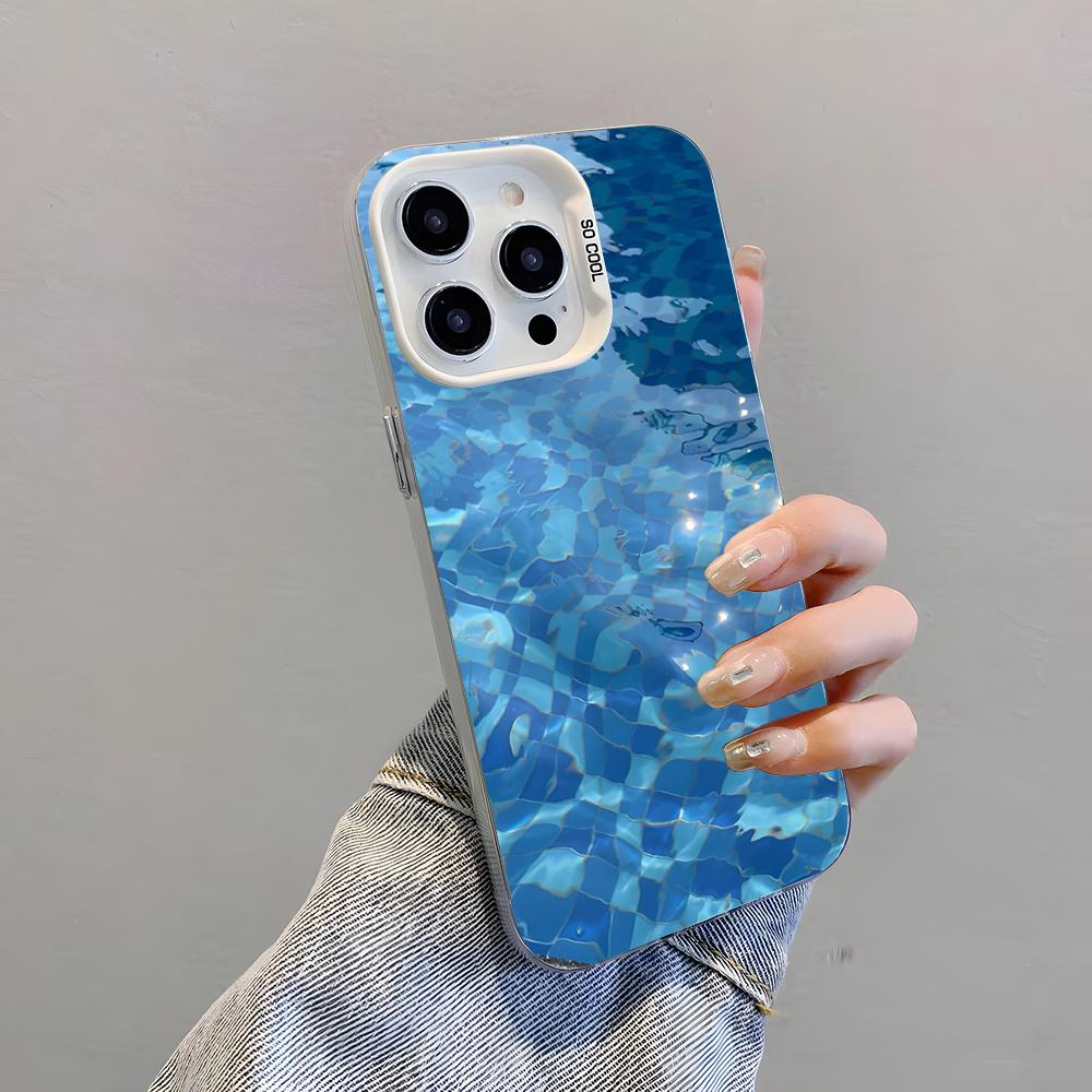 Swimming Pool Water Phone Case For IPhone 17 Pro Max 15 Pro 16 14 Plus 12 13 Mini 11 Pro Shockproof Colorful Cover