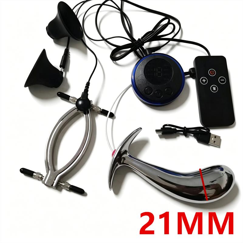 8 Modi Elektrischer Schlag Metall Analer Butt Plug Brustwarzen Klemmen Sex Spielzeug für Frauen Brustsauger Pumpen Schamlippen Klemmen Erwachsenenspiel